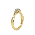 SKU: 0012 (10K) Three Stone Twisted Engagment Ring in Rose Gold.