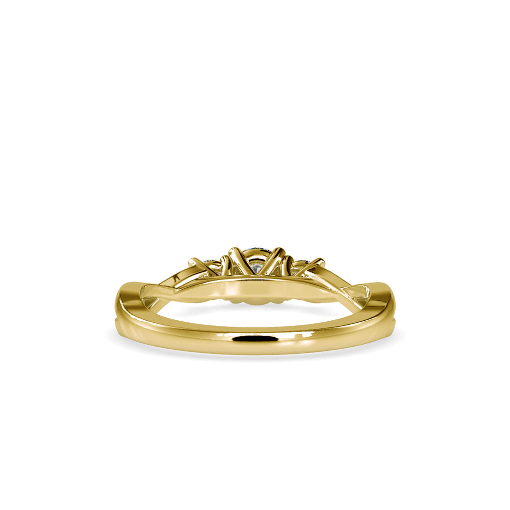 SKU: 0012 (10K) Three Stone Twisted Engagment Ring in Rose Gold.