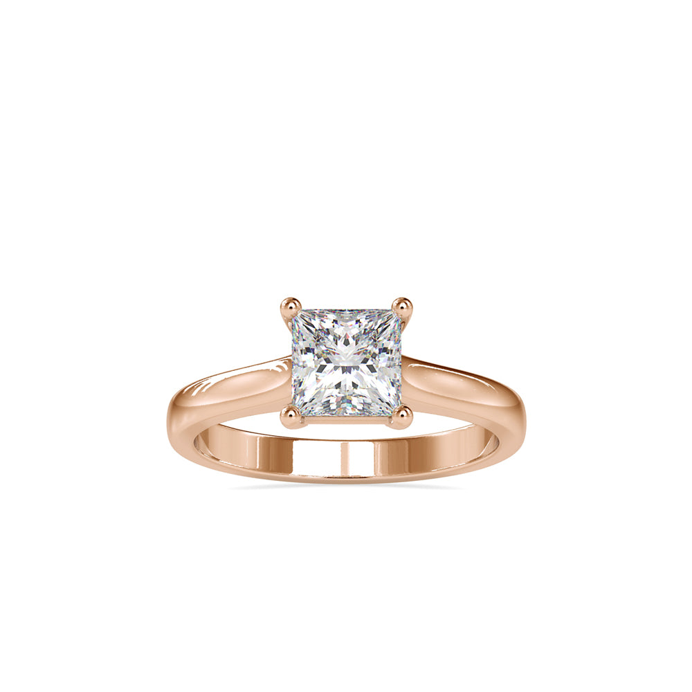 SKU: 0013 (10K) Princess Diamond  Engagment Ring in Rose Gold.
