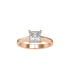 SKU: 0013 (10K) Princess Diamond  Engagment Ring in Rose Gold.