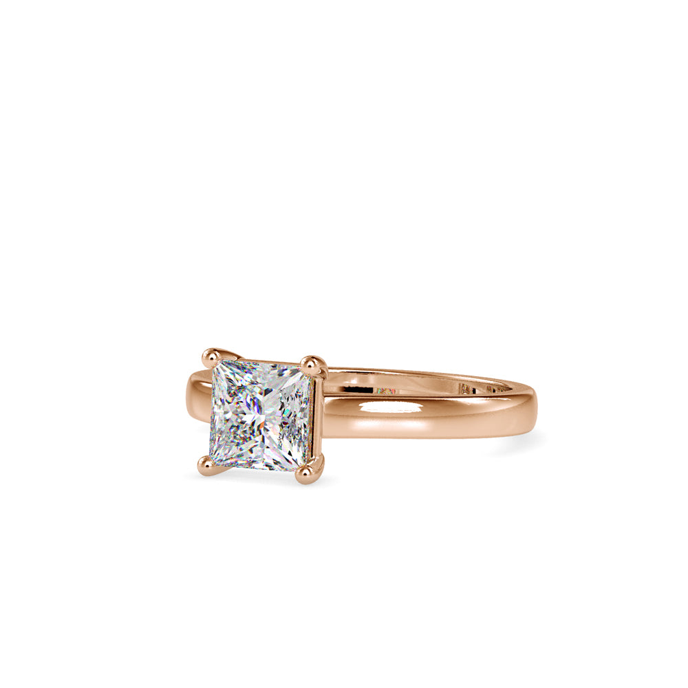 SKU: 0013 (18K) Princess Diamond  Engagment Ring in Rose Gold.