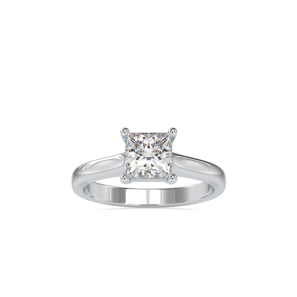SKU: 0013 (14K) Princess Diamond  Engagment Ring in Rose Gold.