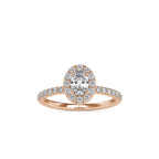 SKU: 0014 (22K) Oval Halo Engagment  Ring in Rose Gold.