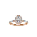 SKU: 0014 (10K) Oval Halo Engagment  Ring in Rose Gold.