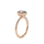 SKU: 0014 (10K) Oval Halo Engagment  Ring in Rose Gold.