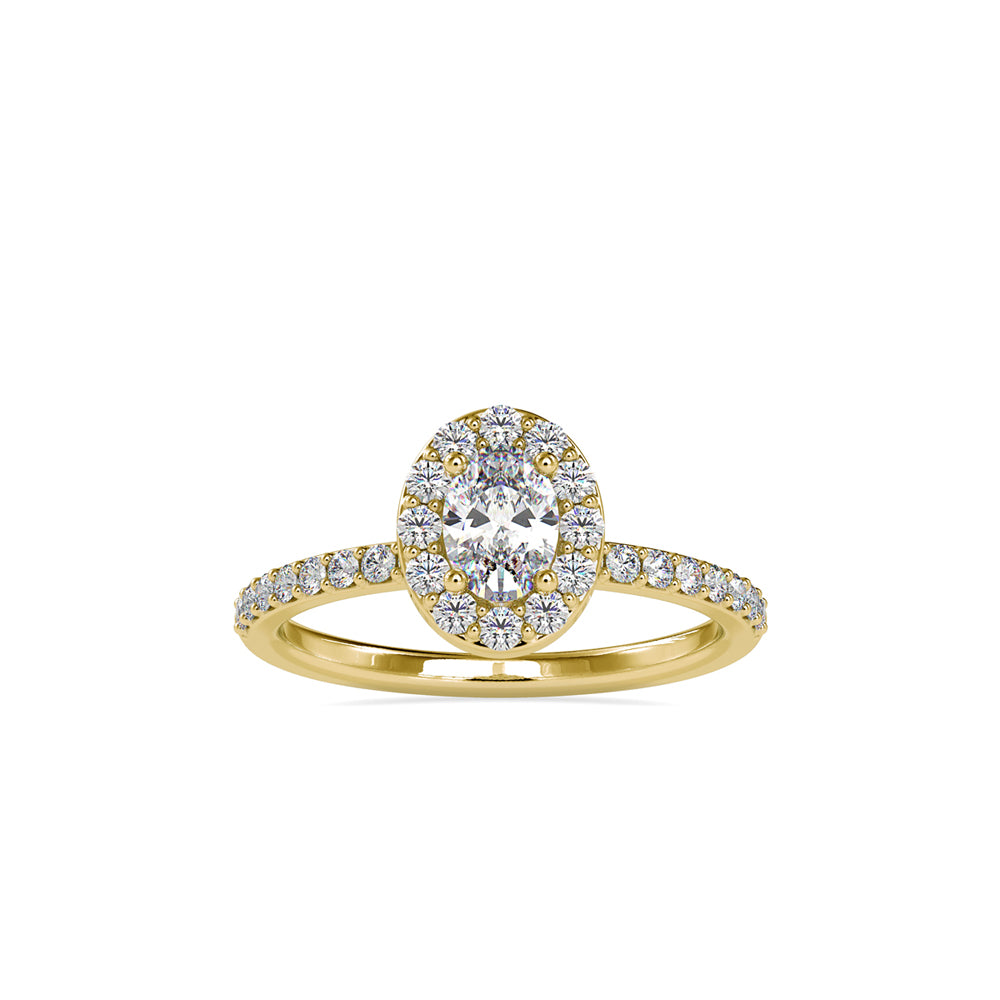 SKU: 0014 (10K) Oval Halo Engagment  Ring in Rose Gold.