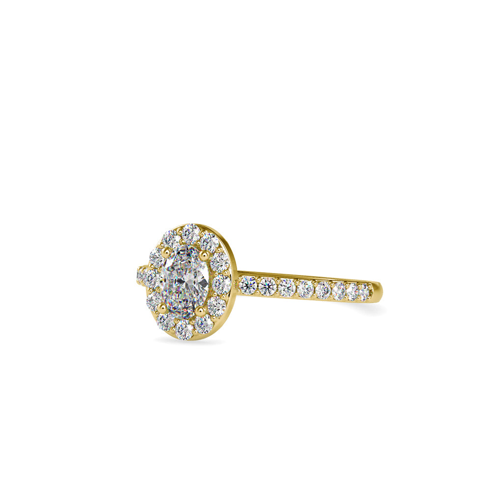 SKU: 0014 (14K) Oval Halo Engagment  Ring in Rose Gold.