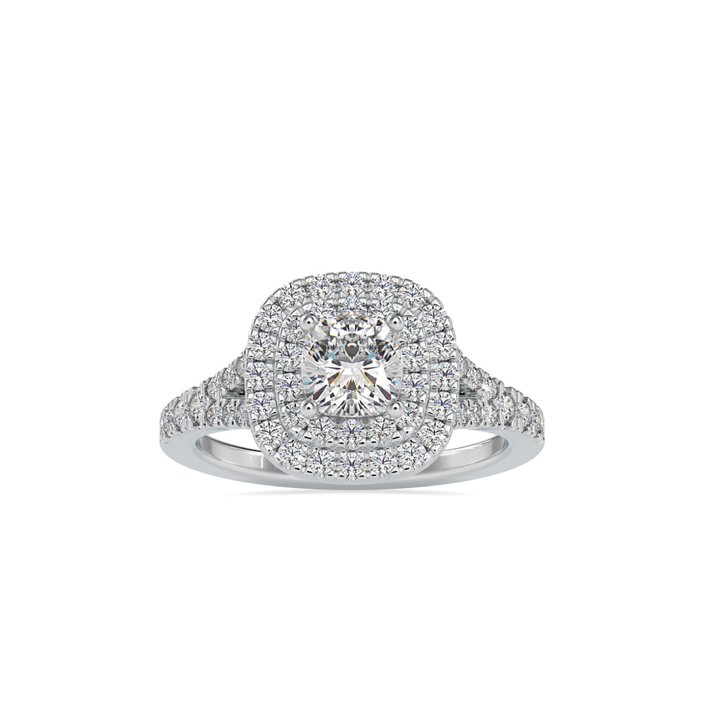 SKU: 0015 (22K) Double Halo Engagment Ring in Rose Gold.