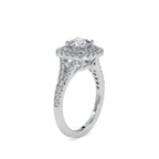 SKU: 0015 (14K) Double Halo Engagment Ring in Rose Gold.