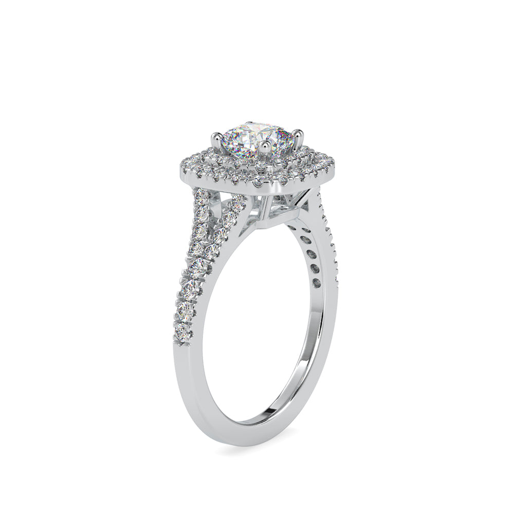 SKU: 0015 (10K) Double Halo Engagment Ring in Rose Gold.