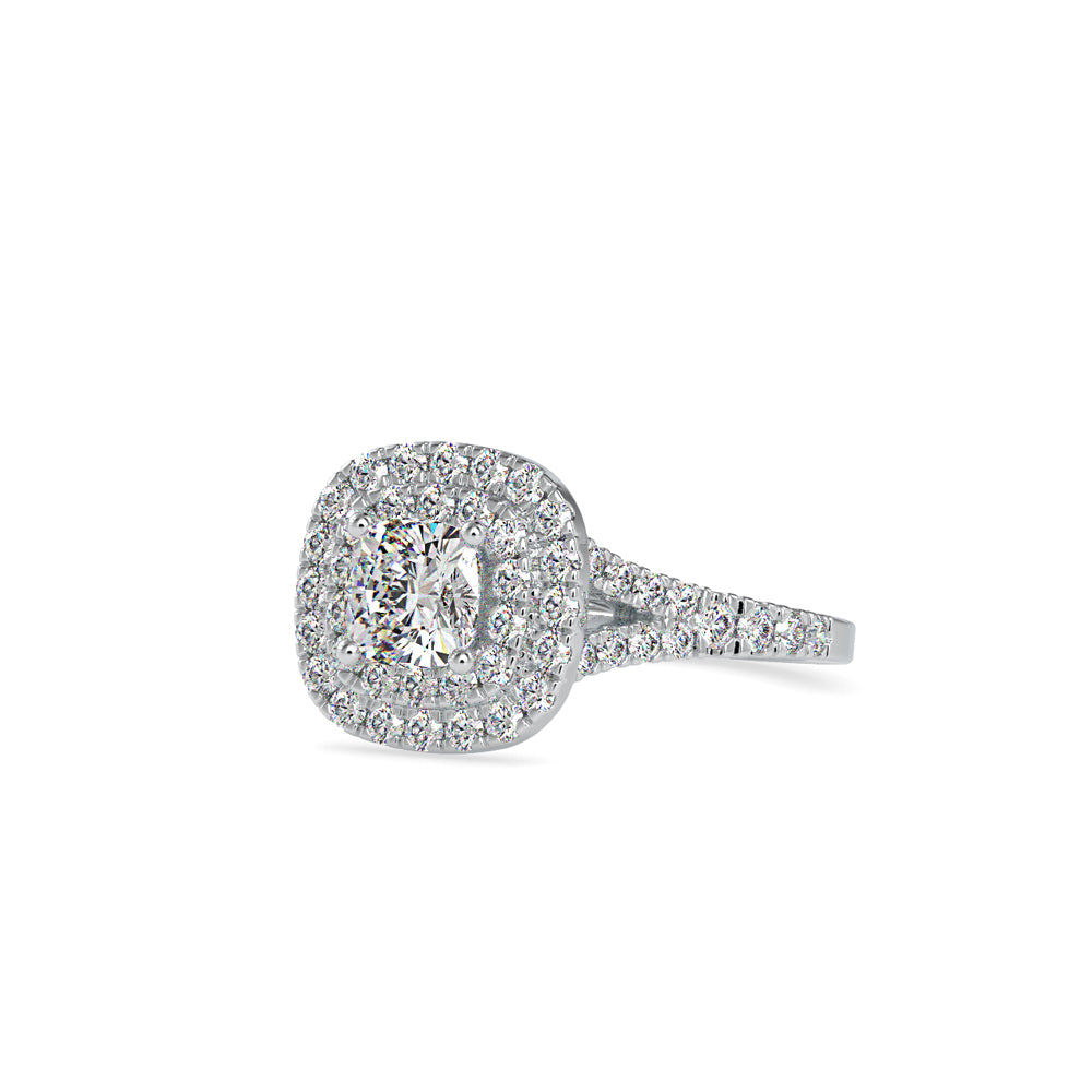 SKU: 0015 (10K) Double Halo Engagment Ring in Rose Gold.