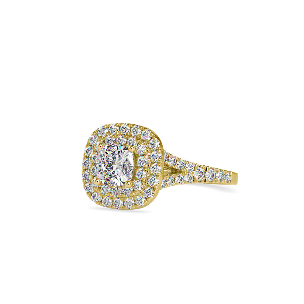 SKU: 0015 (10K) Double Halo Engagment Ring in Rose Gold.