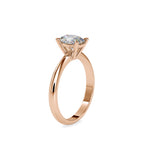 SKU: 0016 (10K) Oval Diamond Solitaire Ring in Rose Gold.
