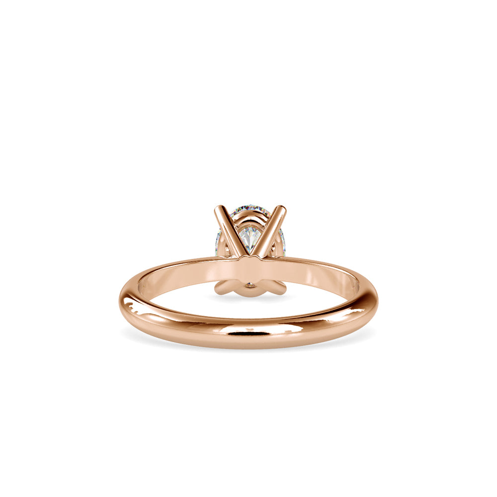 SKU: 0016 (22K) Oval Diamond Solitaire Ring in Rose Gold.
