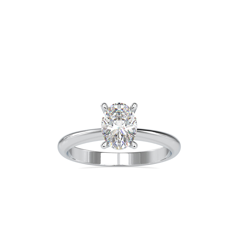 SKU: 0016 (18K) Oval Diamond Solitaire Ring in Rose Gold.