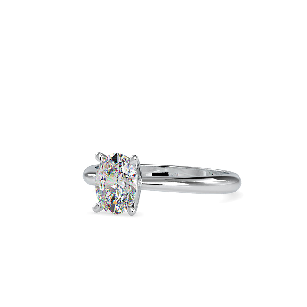 SKU: 0016 (10K) Oval Diamond Solitaire Ring in Rose Gold.
