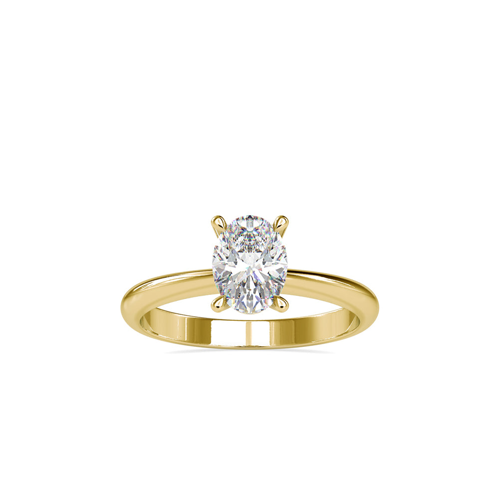 SKU: 0016 (22K) Oval Diamond Solitaire Ring in Rose Gold.