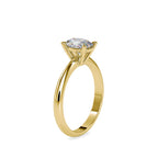SKU: 0016 (10K) Oval Diamond Solitaire Ring in Rose Gold.