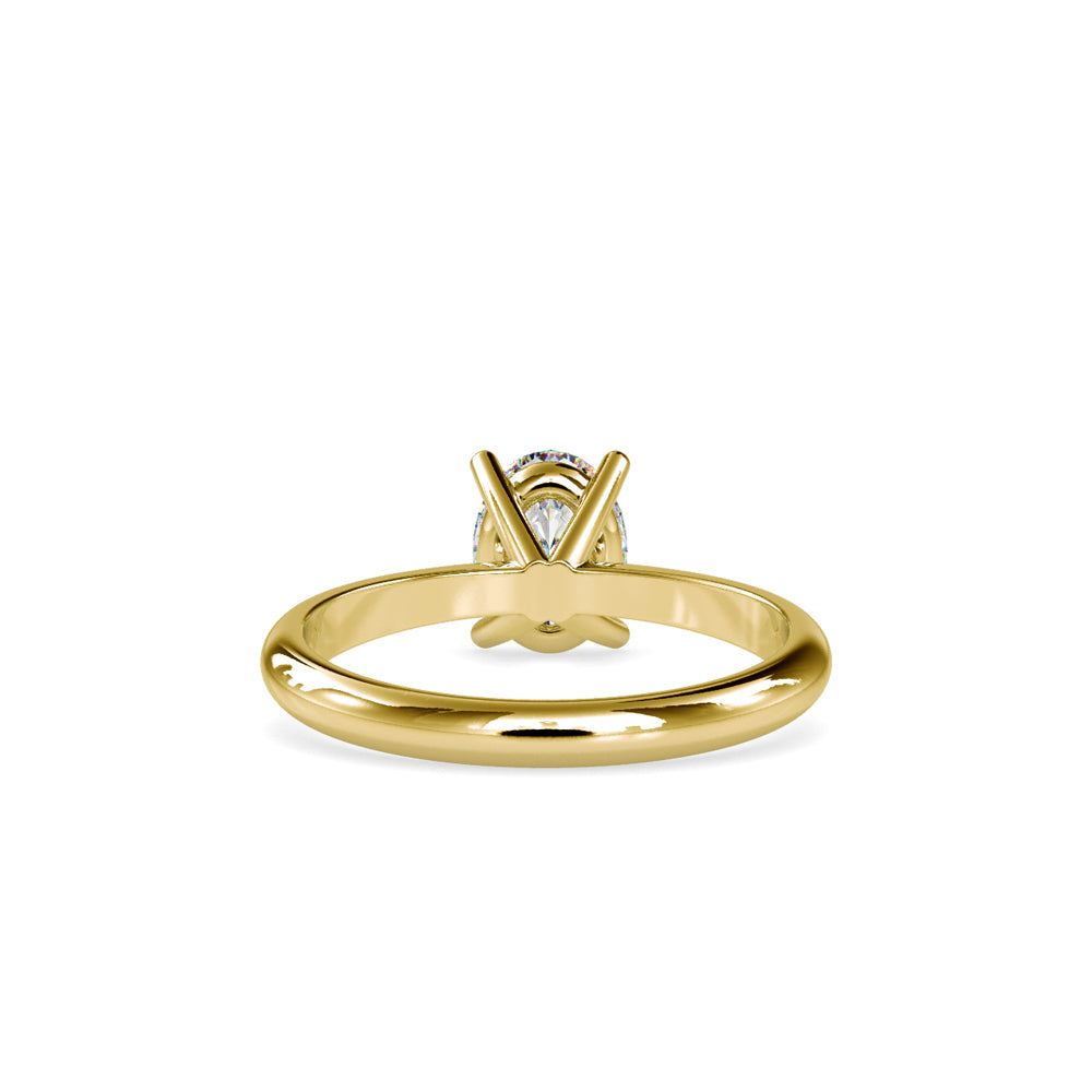 SKU: 0016 (10K) Oval Diamond Solitaire Ring in Rose Gold.