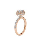 SKU: 0017 (18K) Double Halo Milgrain Cushion Cut Ring in Rose Gold.