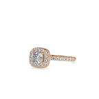 SKU: 0017 (14K) Double Halo Milgrain Cushion Cut Ring in Rose Gold.