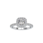 SKU: 0017 (14K) Double Halo Milgrain Cushion Cut Ring in Rose Gold.