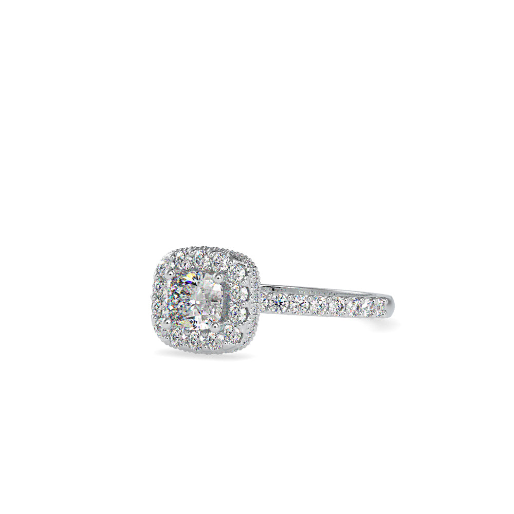 SKU: 0017 (14K) Double Halo Milgrain Cushion Cut Ring in Rose Gold.