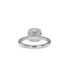 SKU: 0017 (10K) Double Halo Milgrain Cushion Cut Ring in Rose Gold.