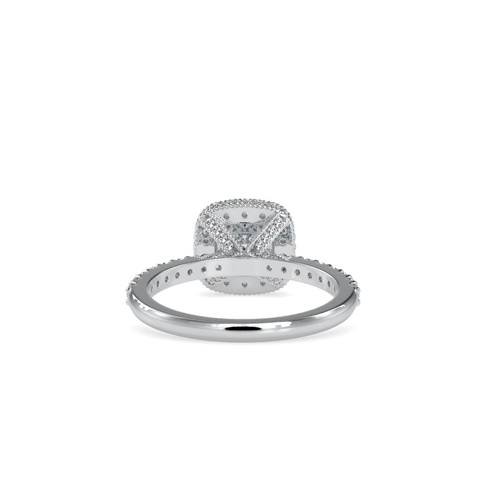 SKU: 0017 (10K) Double Halo Milgrain Cushion Cut Ring in Rose Gold.