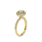 SKU: 0017 (18K) Double Halo Milgrain Cushion Cut Ring in Rose Gold.