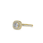 SKU: 0017 (14K) Double Halo Milgrain Cushion Cut Ring in Rose Gold.