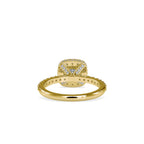 SKU: 0017 (14K) Double Halo Milgrain Cushion Cut Ring in Rose Gold.