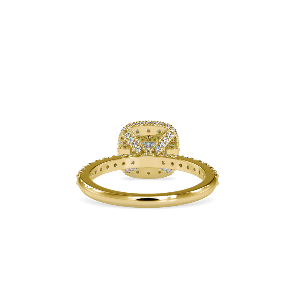 SKU: 0017 (22K) Double Halo Milgrain Cushion Cut Ring in Rose Gold.