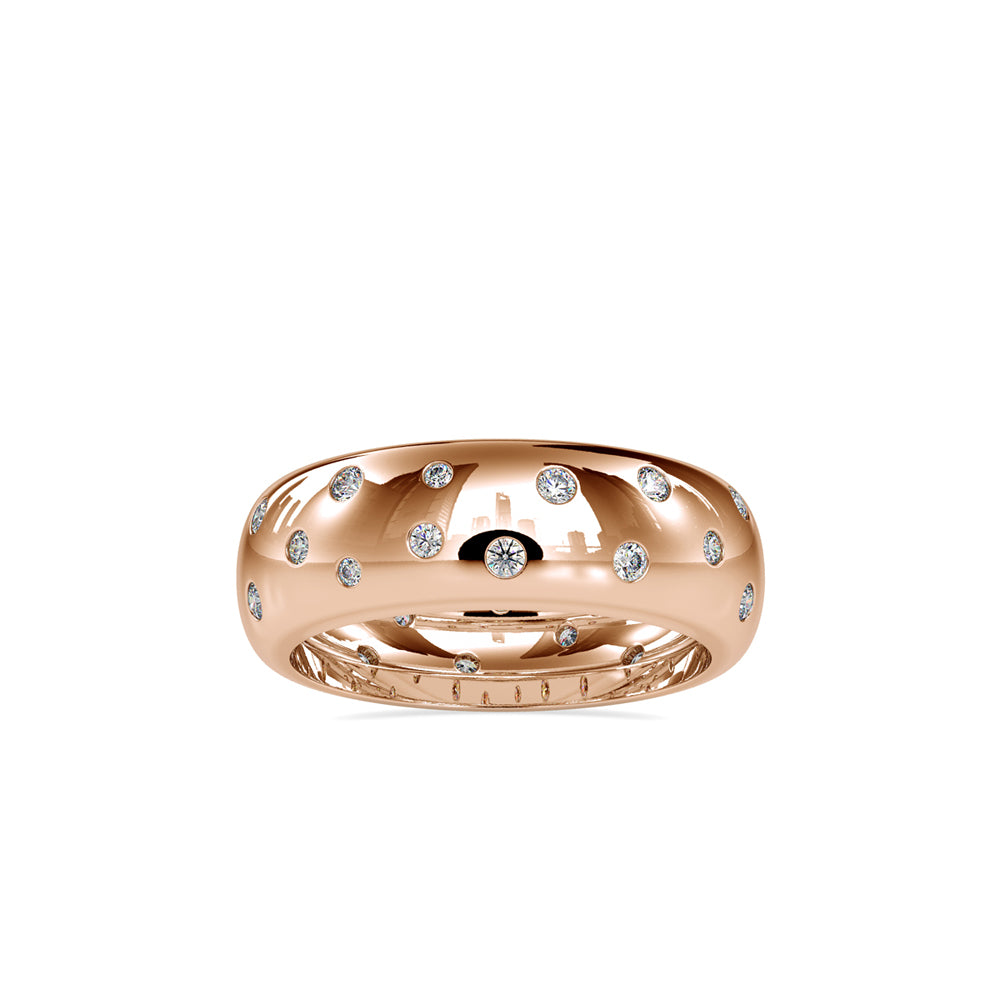 SKU: 0019 (10K) Scatter Diamond band in Rose Gold.
