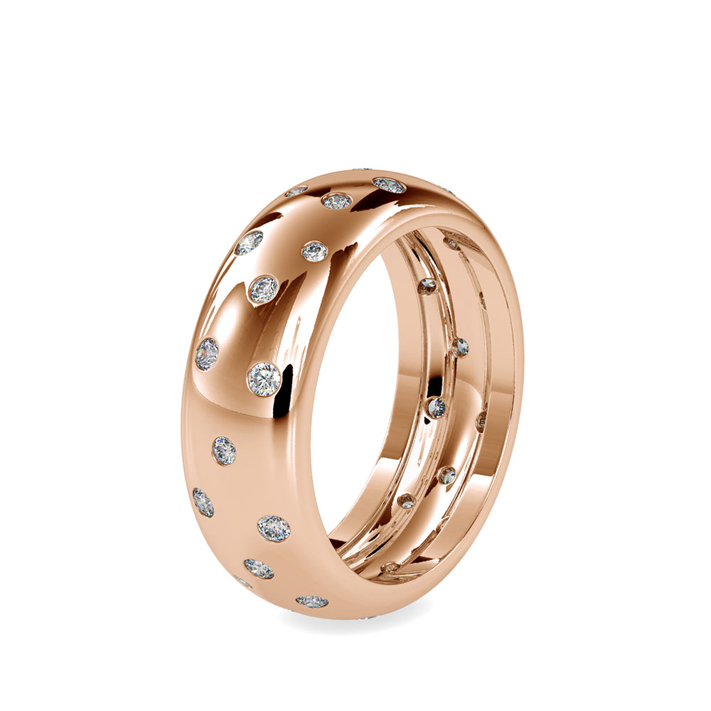 SKU: 0019 (18K) Scatter Diamond band in Rose Gold.