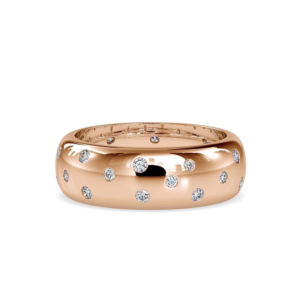 SKU: 0019 (14K) Scatter Diamond band in Rose Gold.
