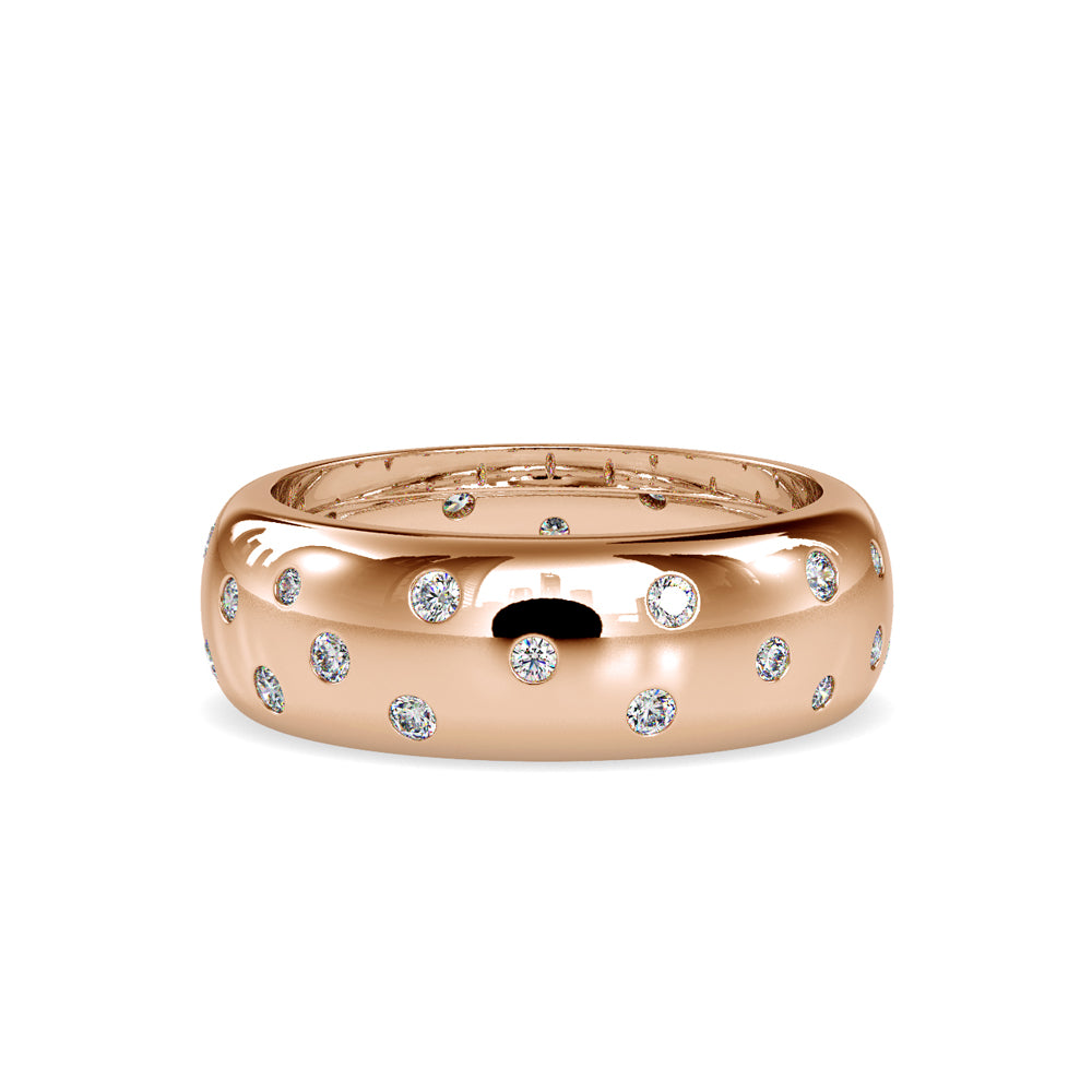 SKU: 0019 (10K) Scatter Diamond band in Rose Gold.