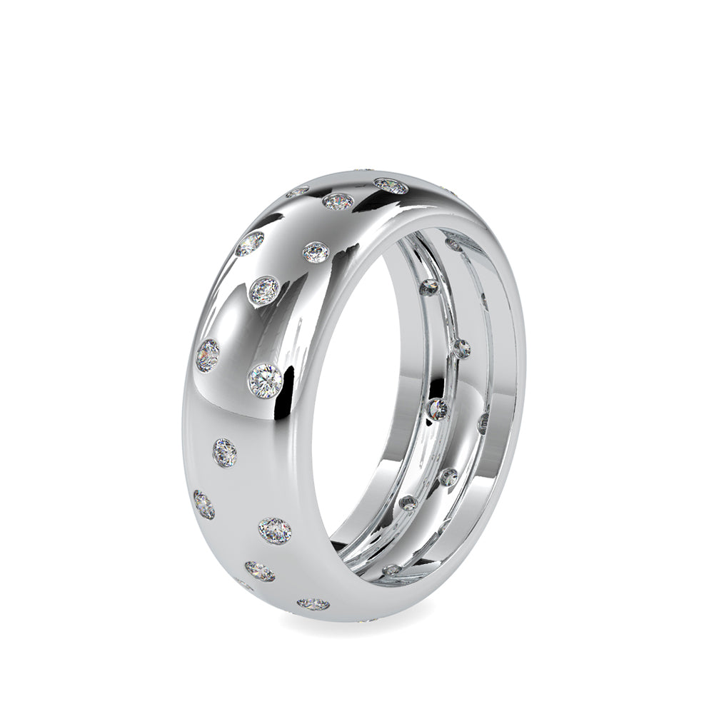 SKU: 0019 (14K) Scatter Diamond band in Rose Gold.