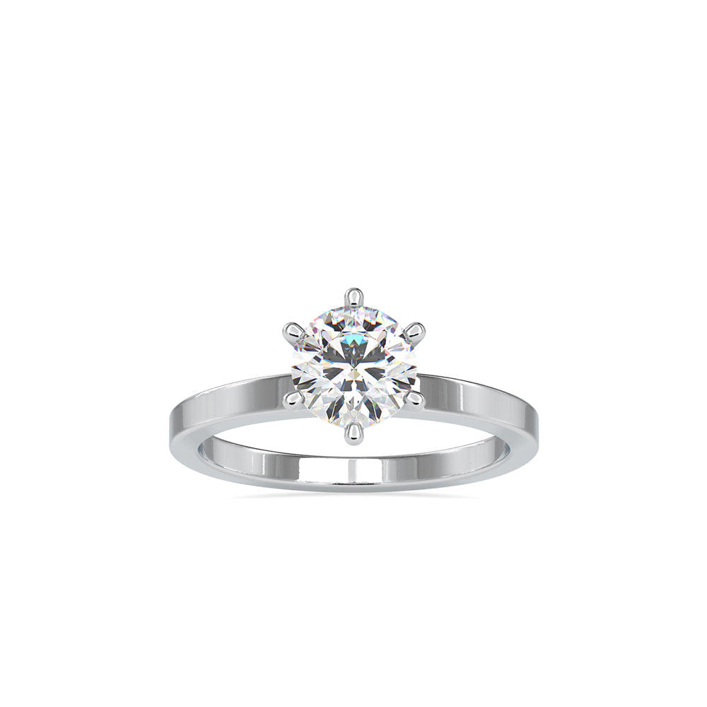 SKU: 0020 (18K) Unique Six-Prong Solitair Engagment Ring in Rose Gold.