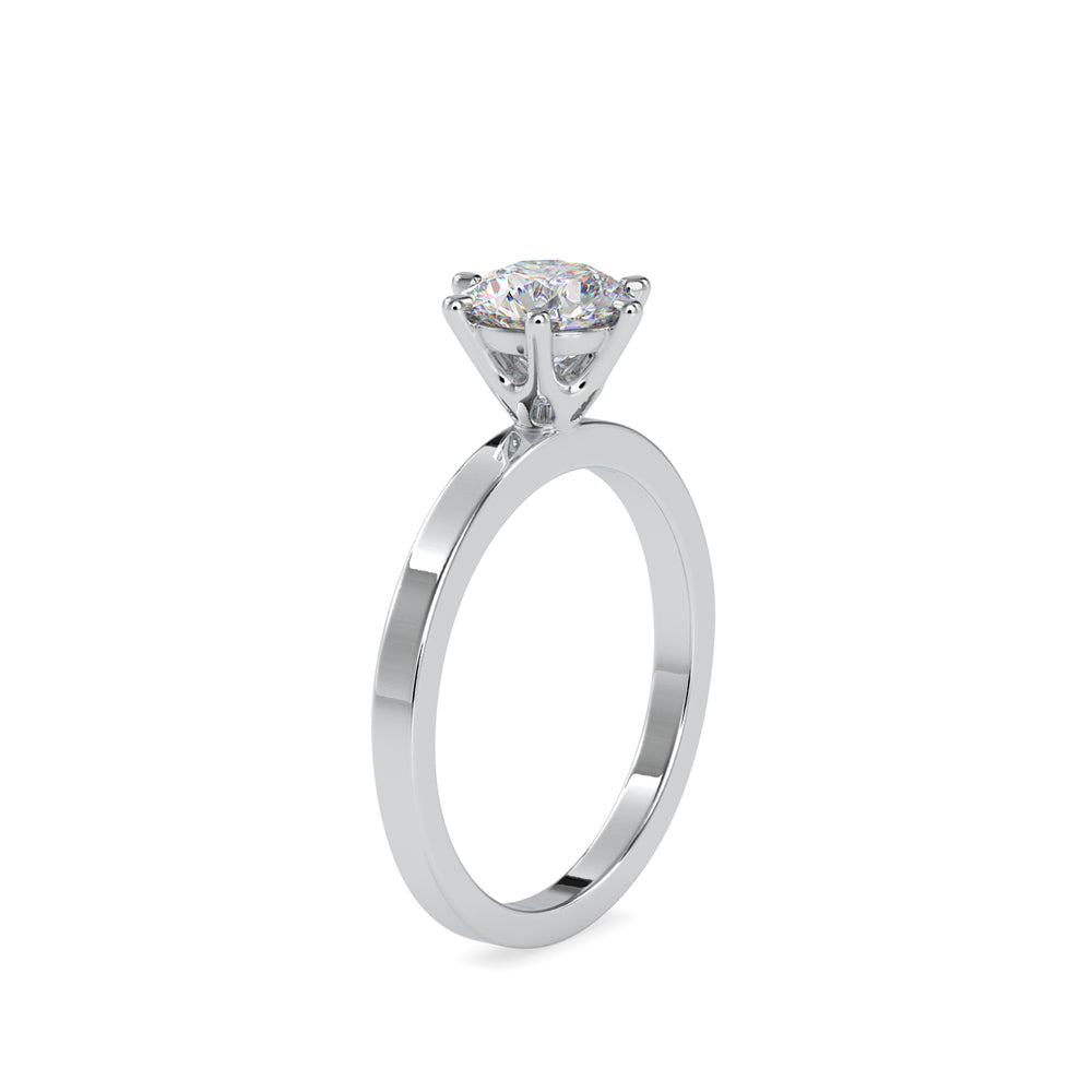 SKU: 0020 (14K) Unique Six-Prong Solitair Engagment Ring in Rose Gold.