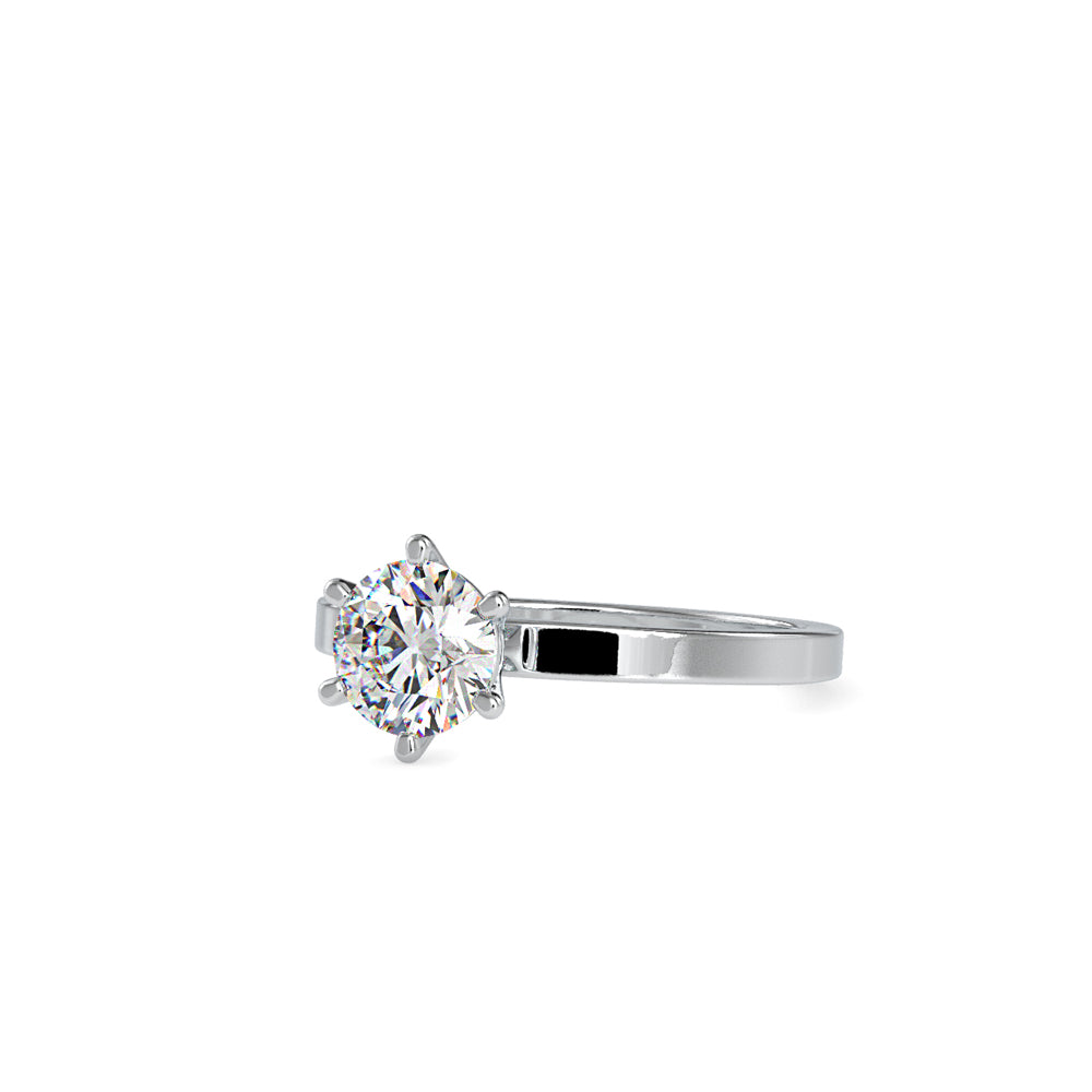 SKU: 0020 (10K) Unique Six-Prong Solitair Engagment Ring in Rose Gold.