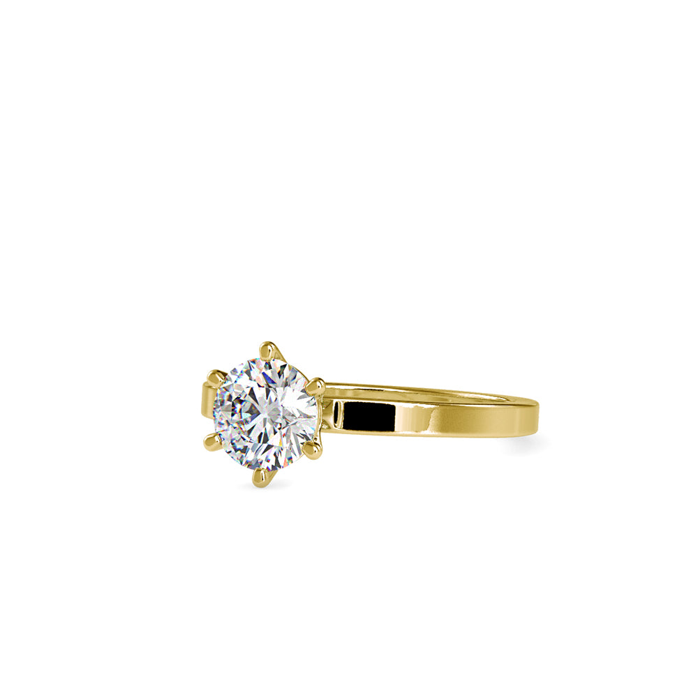 SKU: 0020 (18K) Unique Six-Prong Solitair Engagment Ring in Rose Gold.