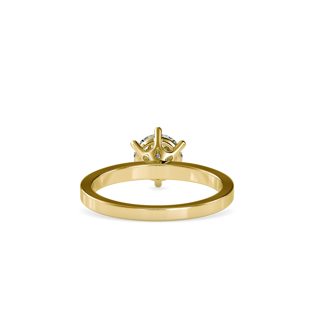SKU: 0020 (18K) Unique Six-Prong Solitair Engagment Ring in Rose Gold.