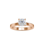 SKU: 0021 (22K) Classic four-Prong Solitaire Engagment Ring in Rose Gold.