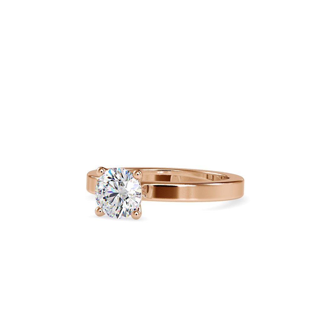 SKU: 0021 (10K) Classic four-Prong Solitaire Engagment Ring in Rose Gold.