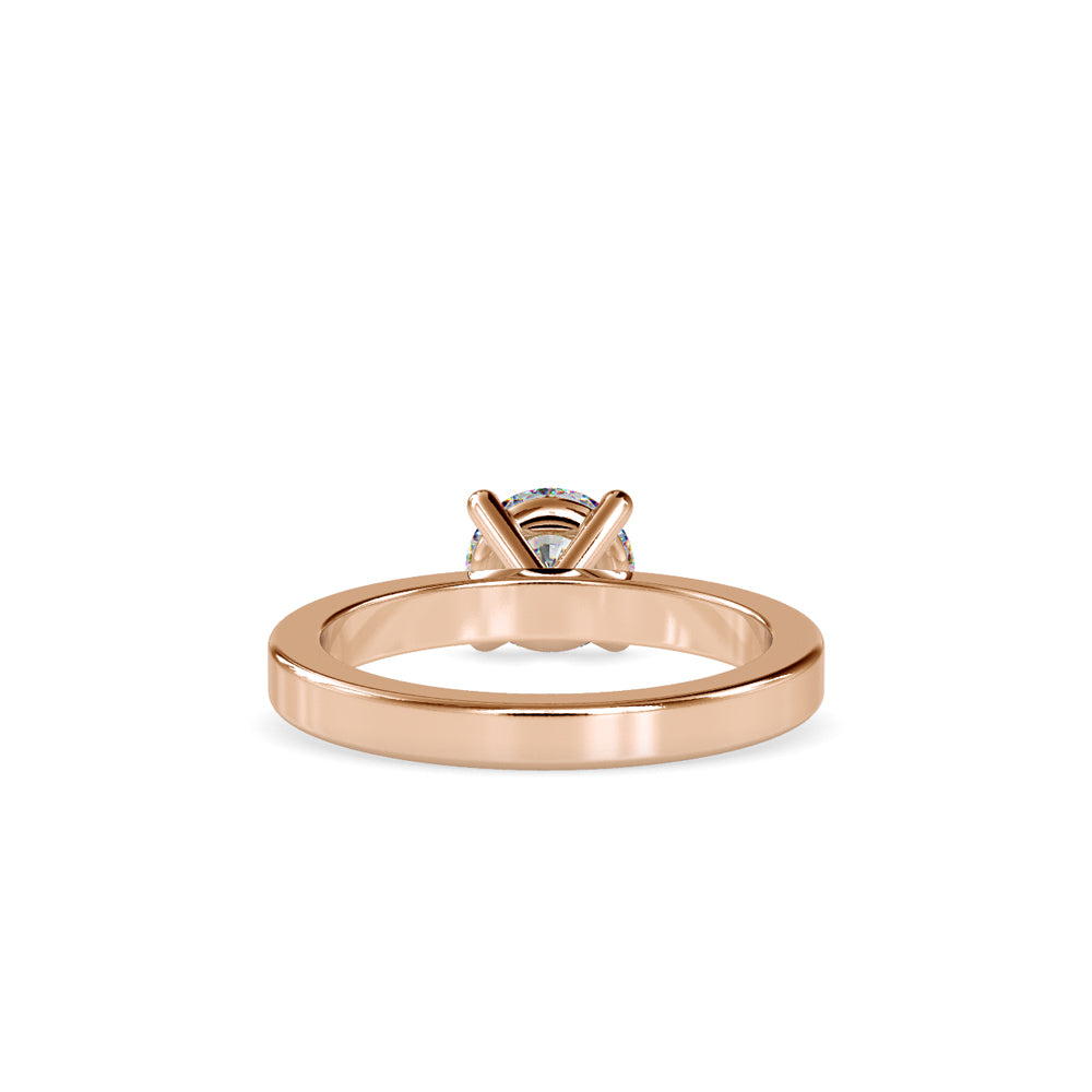 SKU: 0021 (18K) Classic four-Prong Solitaire Engagment Ring in Rose Gold.