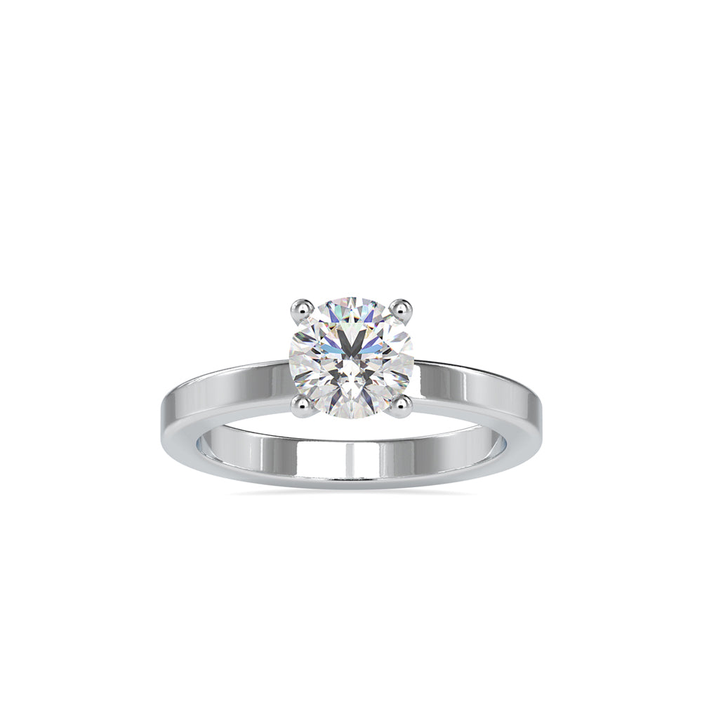 SKU: 0021 (14K) Classic four-Prong Solitaire Engagment Ring in Rose Gold.