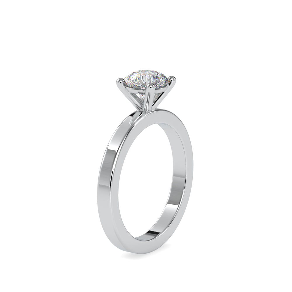 SKU: 0021 (14K) Classic four-Prong Solitaire Engagment Ring in Rose Gold.