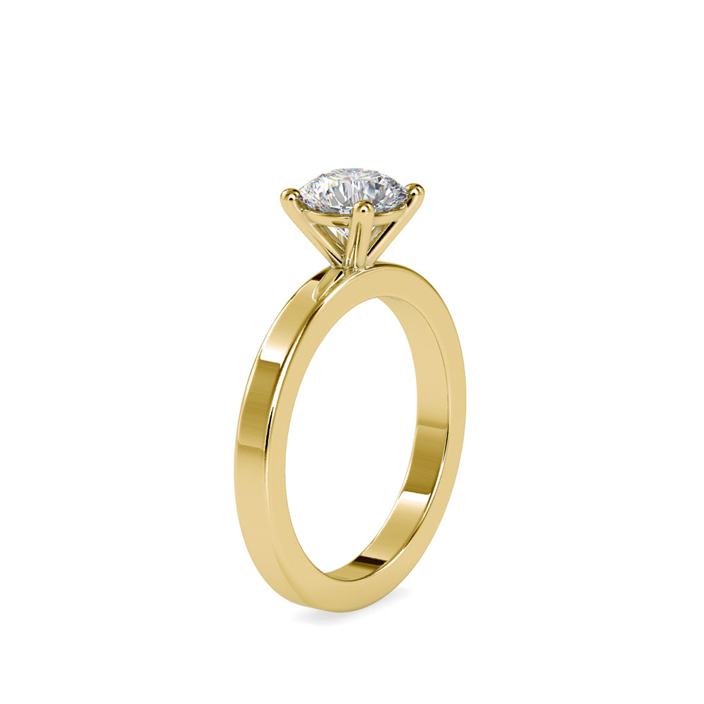 SKU: 0021 (18K) Classic four-Prong Solitaire Engagment Ring in Rose Gold.