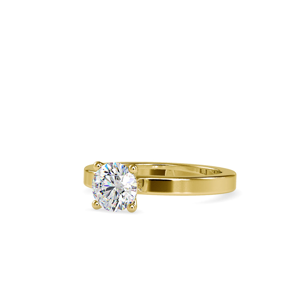SKU: 0021 (18K) Classic four-Prong Solitaire Engagment Ring in Rose Gold.